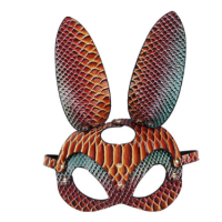 SNAKE SKIN BUNNY MASK - ORANGE